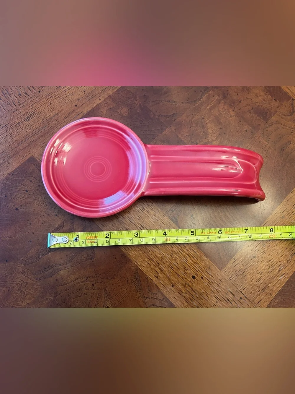Fiesta Scarlet Spoon Rest Retired Homer Laughlin Red Ceramic USA 8⅛”